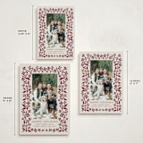 "Block Print Blossom" - Holiday Cards in Mulled Wine by Katharine Watson - Formats Available