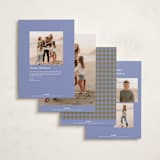 "Cozy Gingham" - Holiday Cards in Blueberry by Beth Vassalo - Back of Card Options