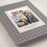 "Cozy Gingham" - Holiday Cards in Blueberry by Beth Vassalo - Detail