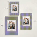 "Cozy Gingham" - Holiday Cards in Blueberry by Beth Vassalo - Formats Available