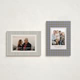 "Cozy Gingham" - Holiday Cards in Blueberry by Beth Vassalo - Photo Orientation Options