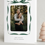 "Bow" - Holiday Cards in Evergreen by Olivia Kanaley Inman - Folded Card