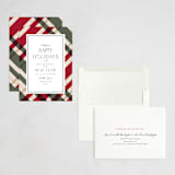 "Plaid Suit Holiday" - Holiday Cards in Berry by Chris Griffith - Assembled
