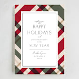 "Plaid Suit Holiday" - Holiday Cards in Berry by Chris Griffith - Full Design