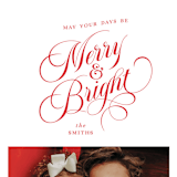"Brightest Merry" - Holiday Cards in Santa Suit by Ellis - Detail