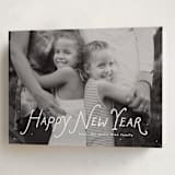 "Handwritten happy" - Holiday Cards in Penguin by Lea Delaveris - Folded Card