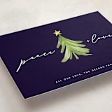 "Simple Tree" - Holiday Cards in Navy by Erin Deegan - Detail
