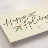 "Holiday Script" - Holiday Cards in Eggnog by Robert and Stella - Detail