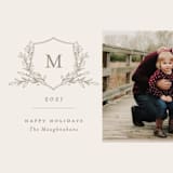 "Monogrammed" - Holiday Cards in Ivory by Meagan Christensen - Detail