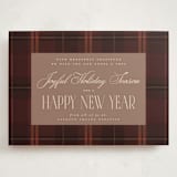 "Timeless plaid" - Holiday Cards in Berry by Maja Cunningham - Front