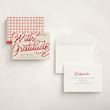 "Ribbon Greeting" - Holiday Cards in Holly Berry by AK Graphics - Assembled