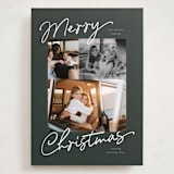 "Scripted Trio" - Holiday Cards in Evergreen by Pixel and Hank - Front