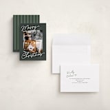 "Scripted Trio" - Holiday Cards in Evergreen by Pixel and Hank - Assembled