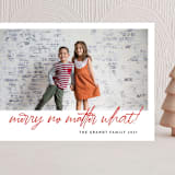 "No Matter What" - Holiday Cards in Crimson by J. Dario Design Co. - Front