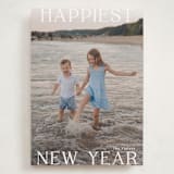 "New Year Happiness" - Holiday Cards in Cotton by Angela Thompson - Front