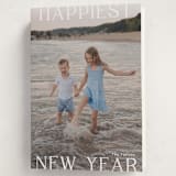 "New Year Happiness" - Holiday Cards in Cotton by Angela Thompson - Folded Card
