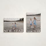 "New Year Happiness" - Holiday Cards in Cotton by Angela Thompson - Photo Orientation Options