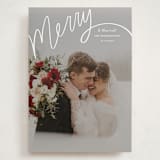 "Merry Hand Lettered Script" - Holiday Cards in Wedding Cake by Becky Nimoy - Front