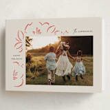 "Sketched Florals" - Holiday Cards in Berry by Griffinbell Paper Co. - Folded Card