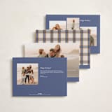 "Taffeta Tartan" - Holiday Cards in Cornflower by Olivia Kanaley Inman - Back of Card Options