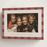 "Taffeta Tartan" - Holiday Cards in Holly Berry by Olivia Kanaley Inman - Folded Card