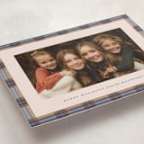 "Taffeta Tartan" - Holiday Cards in Cornflower by Olivia Kanaley Inman - Detail