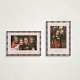 "Taffeta Tartan" - Holiday Cards in Cornflower by Olivia Kanaley Inman - Photo Orientation Options
