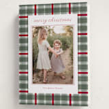 "Traditional Plaid" - Holiday Cards in Wreath by Baumbirdy - Folded Card