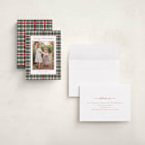 "Traditional Plaid" - Holiday Cards in Wreath by Baumbirdy - Assembled