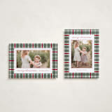 "Traditional Plaid" - Holiday Cards in Wreath by Baumbirdy - Photo Orientation Options