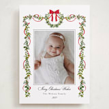 "Bows & Ribbon" - Holiday Cards in Candy Cane by Susan Moyal - Front