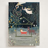 "Nativity Garden" - Holiday Cards in Renaissance by Eve Schultz - Front