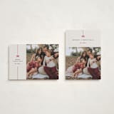 "Bow" - Holiday Cards in Poinsettia by Pixel and Hank - Photo Orientation Options