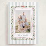 "Coastal Garland" - Holiday Cards in Winter Mint by Everett Paper Goods - Front
