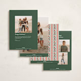 "Festive Block Print" - Holiday Cards in Caramel by Teju Reval - Back of Card Options