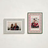 "Festive Block Print" - Holiday Cards in Caramel by Teju Reval - Photo Orientation Options