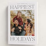 "Modern Editorial" - Holiday Cards in Licorice by Ekko Studio - Folded Card