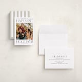"Modern Editorial" - Holiday Cards in Licorice by Ekko Studio - Assembled