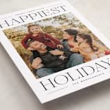 "Modern Editorial" - Holiday Cards in Licorice by Ekko Studio - Detail