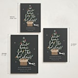 "Twinkling New Home" - Holiday Cards in Charcoal by Corinne Malesic - Formats Available