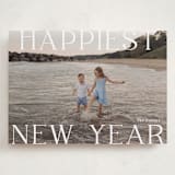 "New Year Happiness" - Holiday Cards in Cotton by Angela Thompson - Front