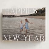 "New Year Happiness" - Holiday Cards in Cotton by Angela Thompson - Folded Card