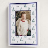 "Little Trees" - Holiday Cards in Blue Spruce by Corinne Malesic - Folded Card