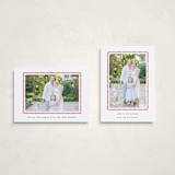 "hand drawn scallop" - Holiday Cards in Berry by Sara Hicks Malone - Photo Orientation Options