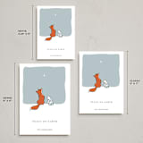 "Peace on Earth fox and rabbit" - Holiday Cards in Frost by Diane Pearse - Formats Available