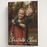 "Cheerful Script" - Holiday Cards in Snowfall by Karidy Walker - Folded Card