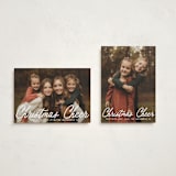 "Cheerful Script" - Holiday Cards in Snowfall by Karidy Walker - Photo Orientation Options