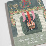 "Holiday Hearth" - Holiday Cards in Forest by Jackie Crawford - Detail