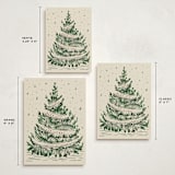 "Woodcut Christmas" - Holiday Cards in Cranberry by Paula Pecevich - Formats Available
