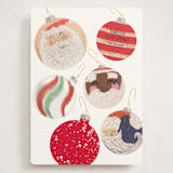"Santa Ornaments" - Holiday Cards in Snow by Baumbirdy - Front